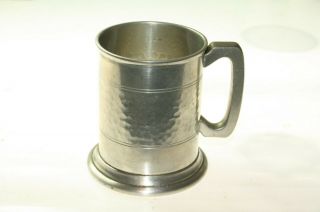 English Pewter A Good 1/2 Pint Tankard Glass Bottom Made In Sheffield