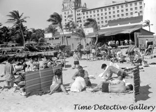 On The Beach,  Miami,  Florida - 1939 - Historic Photo Print