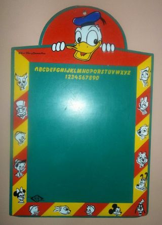Vtg Walt Disney Characters Diamond H Brand Chalkboard Donald Mickey Pluto Goofy