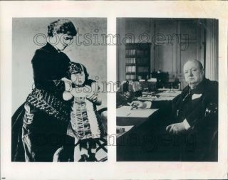 Sir Winston Churchill As A Boy With His Mother Lady Randolph Press Photo