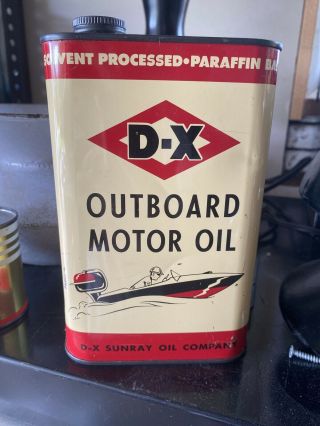 Vintage Dx Outboard Motor Oil Can,  Only Minor Flaw
