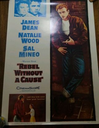 Vintage Movie Poster Rebel Without A Cause James Dean Natalie Wood M 073