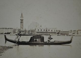 1860s Stereoview Photo Italy Venice Venezia Panorama With Gondola