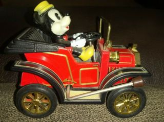 VTG Disney Mickey Mouse,  in 1908 T Ford Friction toy car (2) Masudaya Japan 2