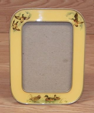 Vintage Fifth Avenue 6 1/2 " X 8 " Metal Hunting Duck Bucklers Picture Frame Read