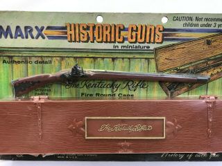 Vtg Marx Historic Guns In Miniature Kentucky Rifle On Card 1974