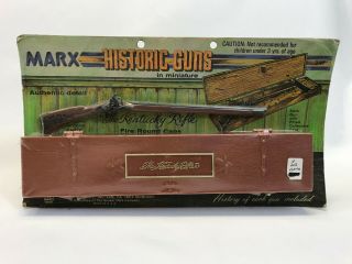 Vtg Marx Historic Guns in Miniature Kentucky Rifle on Card 1974 2