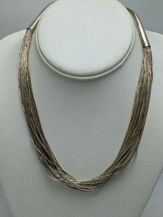 Vintage Native American Liquid Sterling Silver Necklace 18 " (37.  16g)