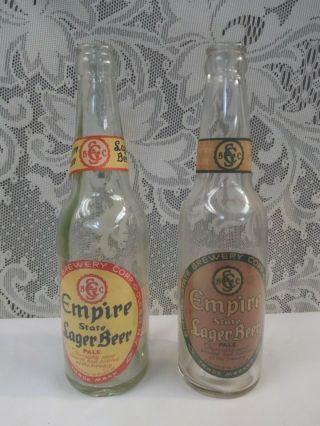 Vintage 1930s Empire State Lager Beer Paper Label Bottles Olean Ny