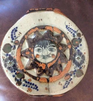 Vintage Ken Edwards? Sun & Moon Mexican Pottery Ceramic Tonala Vase