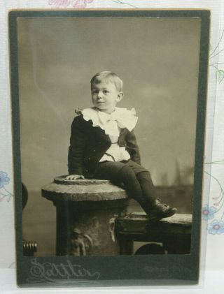 Cabinet Card Victorian Photo Darling Little Boy - Little Lord Fauntleroy