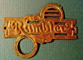 Vintage Rambler Auto Car Ad Badge Emblem Ornate Metal Art Usa American Us