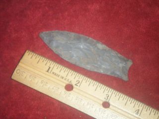 3 1/4 In.  Authentic Arrowhead,  Paleo Beaver Lake From Ky.