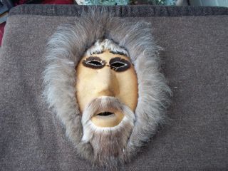 Vintage Native American Alaskan Eskimo Inuit Ceremonial Mask Approx.  13 " X 10 "