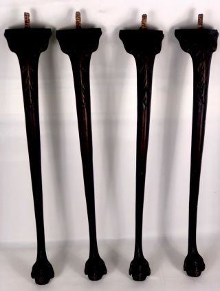 Set Of 4 Vintage Wood Table Legs With Claws Boston Furniture 24” Tall