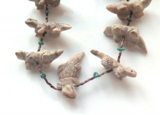 Old Native American Zuni Michael Lasiloo Horned Toad Lizard Fetish Necklace