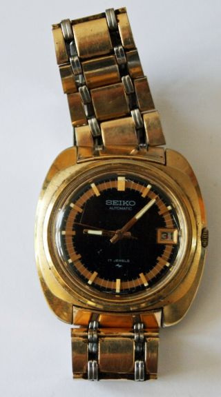 Seiko Automatic Vintage Wrist Watch 17 Jewels Date With Strap