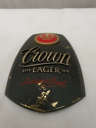 Vintage Crown Lager Beer Badge,  Full Metal,  Man Cave Display/collectable