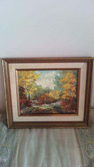 Canadian Landscape - Vintage Oil Painting On Canvas,  8 X 10 Inch,  By V Lily