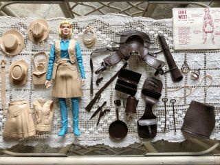Vintage Marx Jane West Action Figure Toy,  Accessories From Johnny West Series