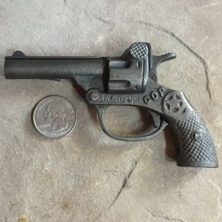 Cop Police Small Toy Cap Gun Solid Cast Iron Or Steel Collector’s Item Great Buy