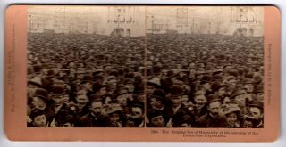1893 Stereoview Surging Sea Of Humanity Columbian Exposition Chicago Illinois