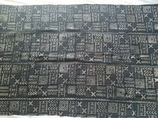 Authentic African Handwoven Black/white Mud Cloth Fabric From Mali Sz 61 " By 37 "