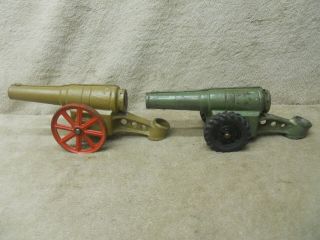 Vintage (set Of Two) Big Bang Cast Iron Cannon - Big Bang Cast Iron Toy Cannons