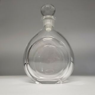 Vintage Signed Clear Glass Crystal Orrefers Decanter W/ Stopper