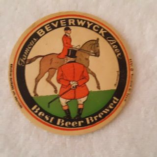 Griffin - Rutgers Ny - Bev - 26c Beverwyck Best Beer Brewed 4 1/4 Coaster Albany,  Ny