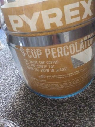 1940 - 50’s VINTAGE BLUE FLAMEWARE PYREX 7759 - B GLASS 9 CUP PERCOLATOR COFFEE POT 3