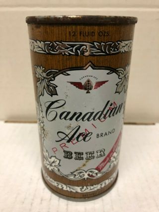 Empty 12 Oz Canadian Ace Flat Top Steel Beer Can - Tivoli Brewing Co,  Denver,  Co