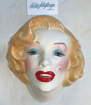 Vtg Marilyn Monroe Ceramic Mask Face 1980’s Clay Art Classic Beauty 80’s Decor