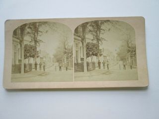 Late 1800s,  Early 1900s Stereoview,  Street View With People,  Unknow Location