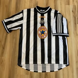 Vintage Adidas Newcastle United Fc Soccer Football Jersey Shirt Size Xl 1997 - 98