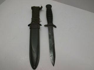Vintage U.  S.  M3 Fighting Knife And Sheath