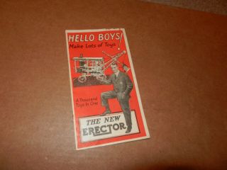 A C Gilbert Erector Hello Boys Booklet,  24 Pages,  Mid 1920 