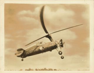 Undated Press Photo Image Of First Autogiro/helicopter To Be For Air Mail