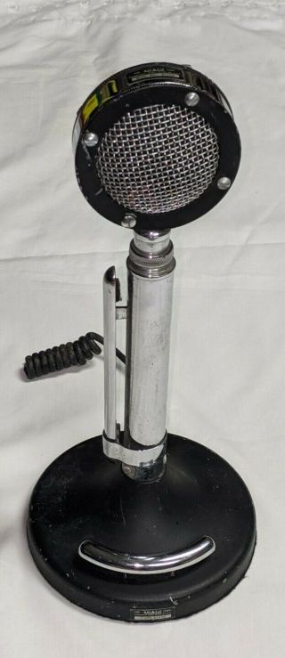 Vintage Astatic D - 104 Lollipop Ham / Cb Radio Microphone & Black T - Up9 Base