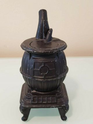 Vintage Miniature Cast Iron Pot Belly Stove Black