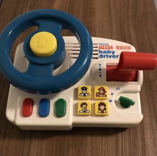 Vintage Vtech Talking Little Smart Baby Driver Toy