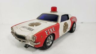 Vintage Taiyo B O Bump N Go Fire Chief Car Bnib Japan Tin Toy Chevrolet Camaro