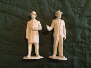 Al Capone & Eliott Ness Vintage Marx Untouchables Play Set Figures 2.  25 " Tall