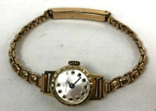Vintage 14 Kt Gold Cased Walker & Hall Watch With Rolled Gold Strap 11.  85g 478