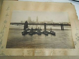 Barges On The Thames And Rotten Row - 1892 - Page From A Victorian Photo Album