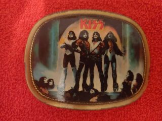 Vintage 1977 Kiss Rock Band Love Gun Belt Buckle