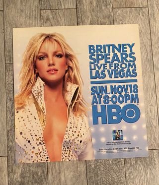 Vintage Britney Spears 2001 Hbo Concert Nyc Subway Poster