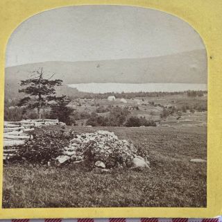 1870’s Photo Stereoview Mount Desert Me 1809 Sargent Mountain From Eagle Lake