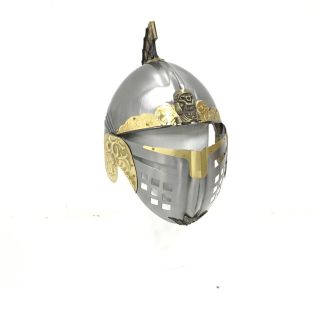 Viking Helmet Metal Embossed Decorative Piece Silver/gold 209