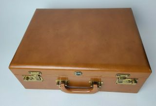 Vintage Shortrip Leather Train Case Luggage Makeup Toiletries Travel Case